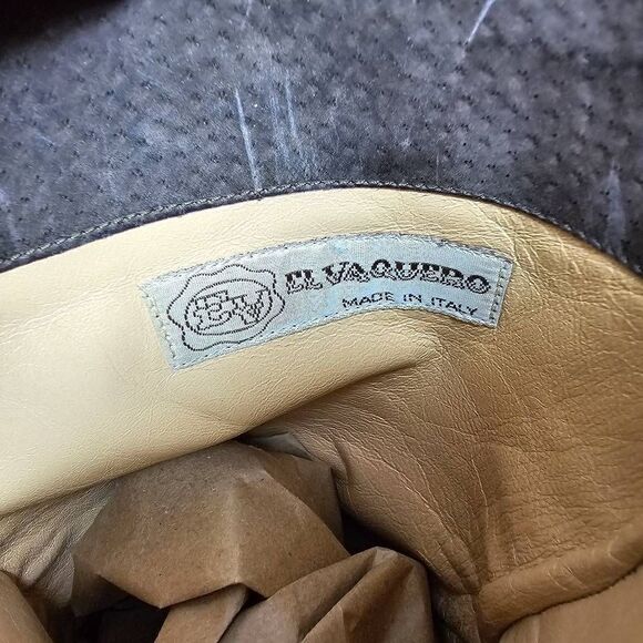 EL VAQUERO BROWN TAN LEATHER WESTERN KNEE HIGH BOOTS 15" WOMENS US 6 EU 36 - Picture 8 of 12